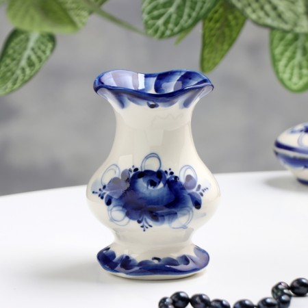 Vase "Bud", Gzhel, Porcelain, 10 cm