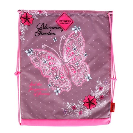 School backpack 40x33x15cm, ergonomic back, Across 410, gray/pink-11