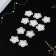 Knitted elements "flowers", d = 4 cm, 10 pcs, white color