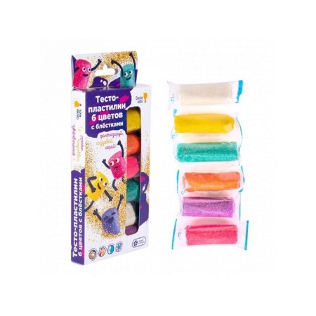 Test-plastilin, set of 6 colors, with sparkles-4