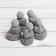 Knitted hat with pompom, set of 5 pcs., Gray color