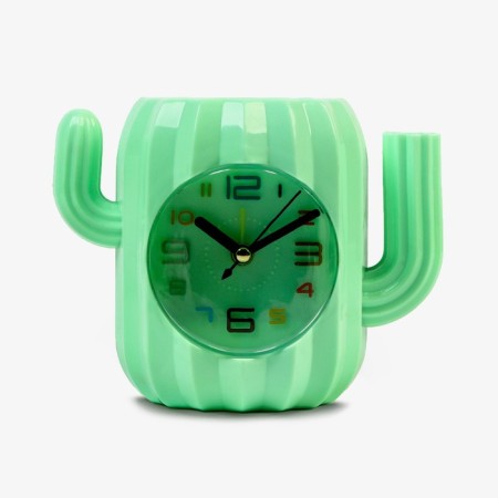 Clock - organizer with a cactus alarm clock, discrete move, D -7 cm, 11 x 13.5 cm, aa-3