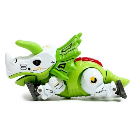 The Dinobot robot reacts to touch, light and sound effects, metal, green color-4