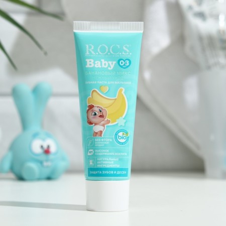 Toothpaste R.O.C.S. Baby, delicate care, banana mix, for kids 0-3 years old, 45 g-1