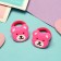 Hair gum "Baby" (set 2 pcs) Bear, 3 cm, bright pink