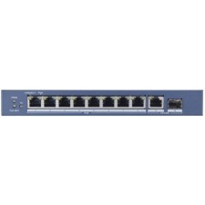 Коммутатор Hikvision DS-3E0510P-E, неуправляемый, 9х10/100/1000BASE-T