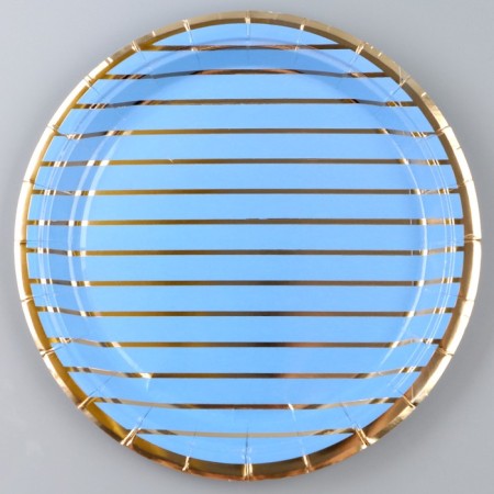 Paper plate "Golden stripes", in a set of 6 pcs.