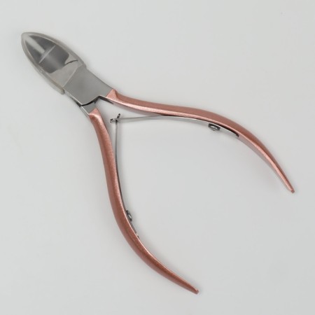Pedicure nippers, 2 springs, 10.5 cm, blade length - 15 mm, silver/pink -golden color-5