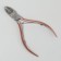 Pedicure nippers, 2 springs, 10.5 cm, blade length - 15 mm, silver/pink -golden color