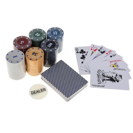 Poker, set for the game (maps 54 pcs, chips 120 pcs.), With a face value, 15 x 15 cm-4