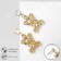 Earrings with rhinestones "bears" plush with bows, white color in gold