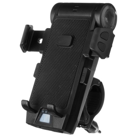 Holder for a steering wheel for a phone with functions: flashlight, sound signal, Power Bank-1