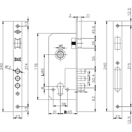 Crystise Castle 152/3mr W/B, under c/m, 45 mm, nickel color-1