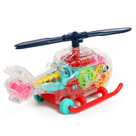 The helicopter "gears", light and sound, works from batteries-5