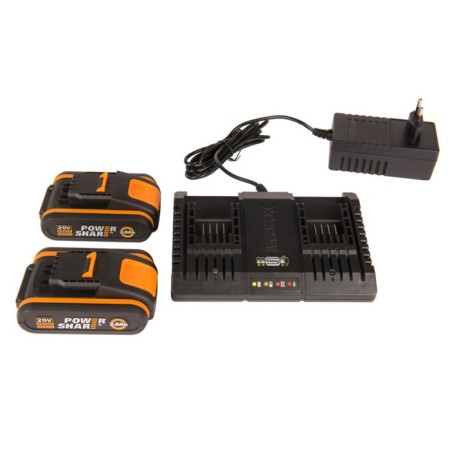 Set of Worx WA3869, double charger, 2x2 ah-1