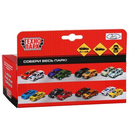 Metal machine, inertial "Lada Kalina Cross" 12 cm, opening doors and trunk-3