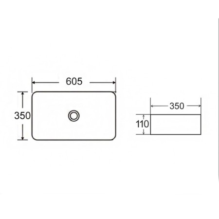 Haling linker Bronze de Luxe Terrazzo 1061TR, 605x350x110, without overflow, Faance-5