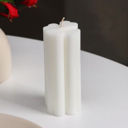Candle-cylinder "four-leafer", 4.5x10.5, white, 6 hours-1