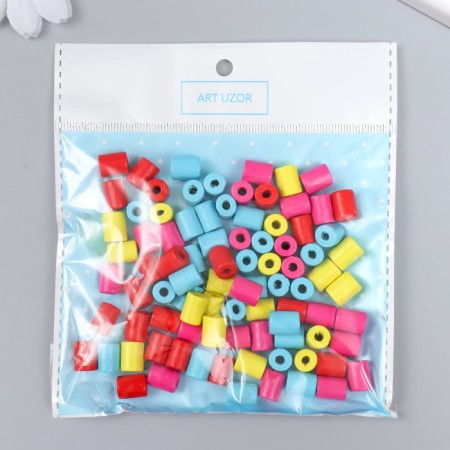 Beads for creativity tree "Bright cylinders" set of 25 g 1x1.8 cm-2
