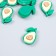 Decor for creativity plastic "Half of the avocado with a leaf" set 10 pcs 3x1.9 cm