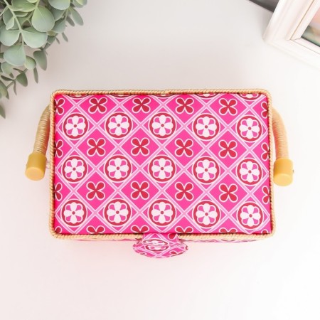 Casket for needlework "Geometry in colors" Pink 9.5x19.5x13 cm-4