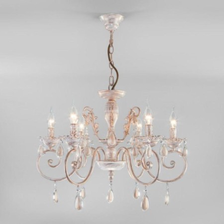 Chandelier Galatea, 6x60W E14, white color