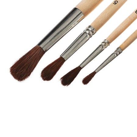 Set of brushes ponies 4 pieces, calligrata No. 1 (round No.: 2.3.5,8) handle wood, package-1