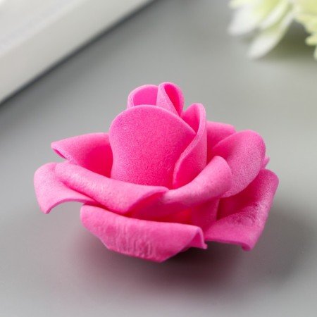 Foamiran rose, fuchsia d-4 cm-1