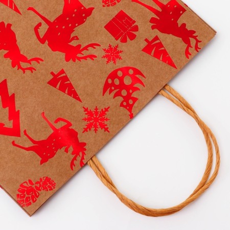 Craft package with embossing, round handle, "forest" 21 x 27 x 11 cm, 120 g-2