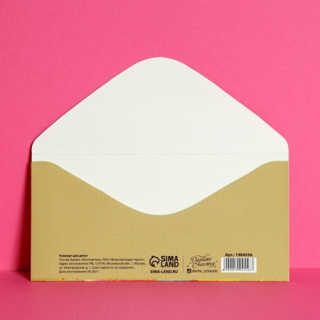 Money envelope "Box with flowers", textured paper of the VHI, 16.5 × 8 cm-1