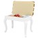 Retro banquet with storage white, 550x330x430, fabric strip brown.