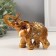 Souvenir Polystone "Elephants, Popon with Rhinas" set 7 pcs h = 9.5; 8.5; 7.5; 6.5; 5.5; 5.3; 5 cm