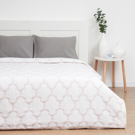 Cover with jacquard ornament 145x212cm, Bel/S, HL 50%, PE 30%, pan 20%