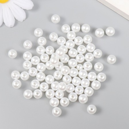 Set of beads "needlework" plastic, diameter 8 mm, 25 g, snow-white-1