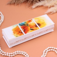 Herberes box, white, 23 x 7.5 x 5 cm, triple, lacquer miniature