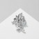 Brooch "Flowers" and leaves, blue color in silver