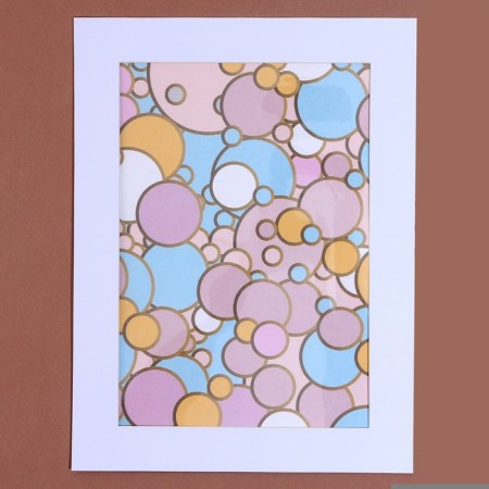 Paspartt frame size 35 × 26 cm, transparent sheet, adhesive tape, white color-3