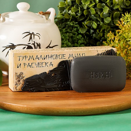 Therapeutic set from tourmaline, soap and comb, 100 g