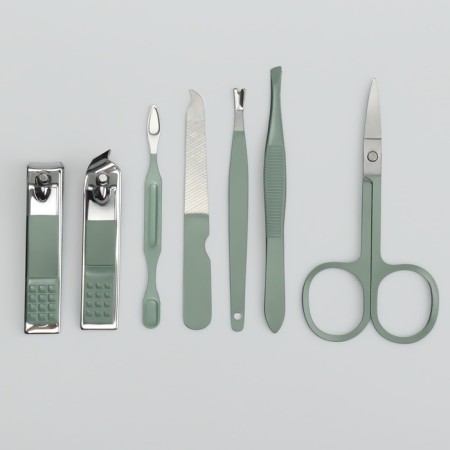 Manicure set, 7 items, in case, menthol color-3