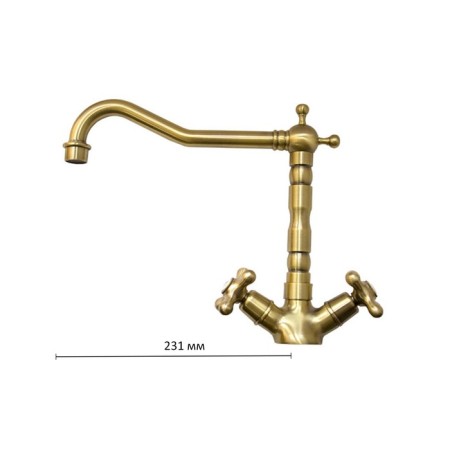 Kitchen mixer Ulgran U014, two -wound, bronze color