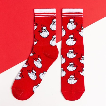 New Year's socks KAFTAN "Grandfather" Size 41-44 (27-29 cm), Red color