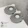 Earrings Plastic "Vivien" Spiral-Circle, black and white color