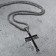 Cross "Cross" straight, black color in silver, 70 cm