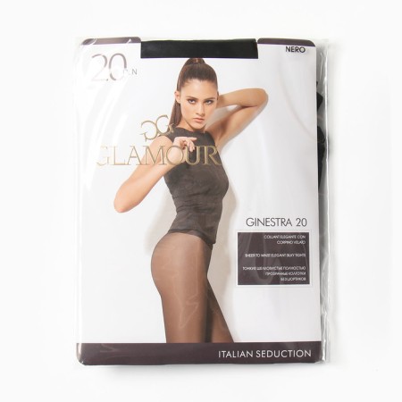 Female Kapronovy tights, Glamor Collant Ginestra 20 den, black color (nero), size 4