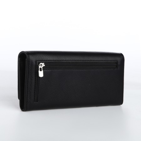 Women's wallet on a magnet, black color-1