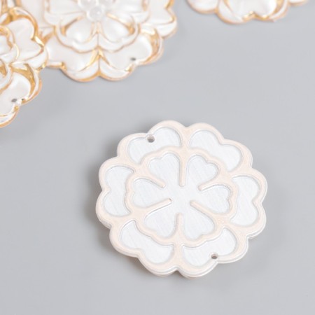 Decor for creativity Plastic "Lace Flower" White 3.2x3.3 cm-1