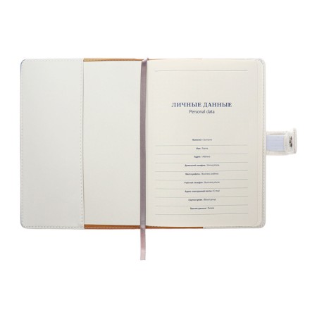 Organizer, A5, 128 sheets, a cage, the cover of the leatherette, with a knife, "Business", Blue-6