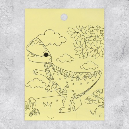 Paper stickers "dinosaurics", with coloring on the back, 11 × 15.5 cm-2