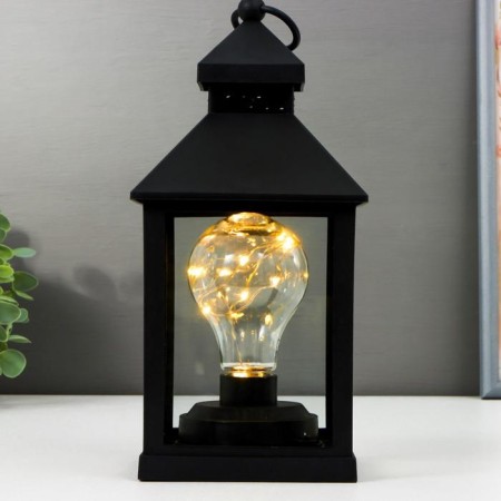 Nightlight "Lantern 3" LED from batteries 3HAAA Black 10.5x10.5x21.5 cm Risalux-1