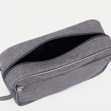 Lightning cosmetic bag, external pocket, gray color-2